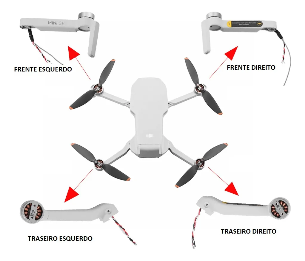 Braço Traseiro Direito Dji Mini 2/se/2se/4k Original